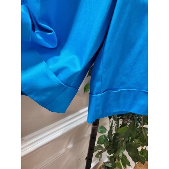 Ashley Stewart Women Solid Blue Cotton Mid Rise Buttons Front Casual Shorts 18W - Picture 5 of 10